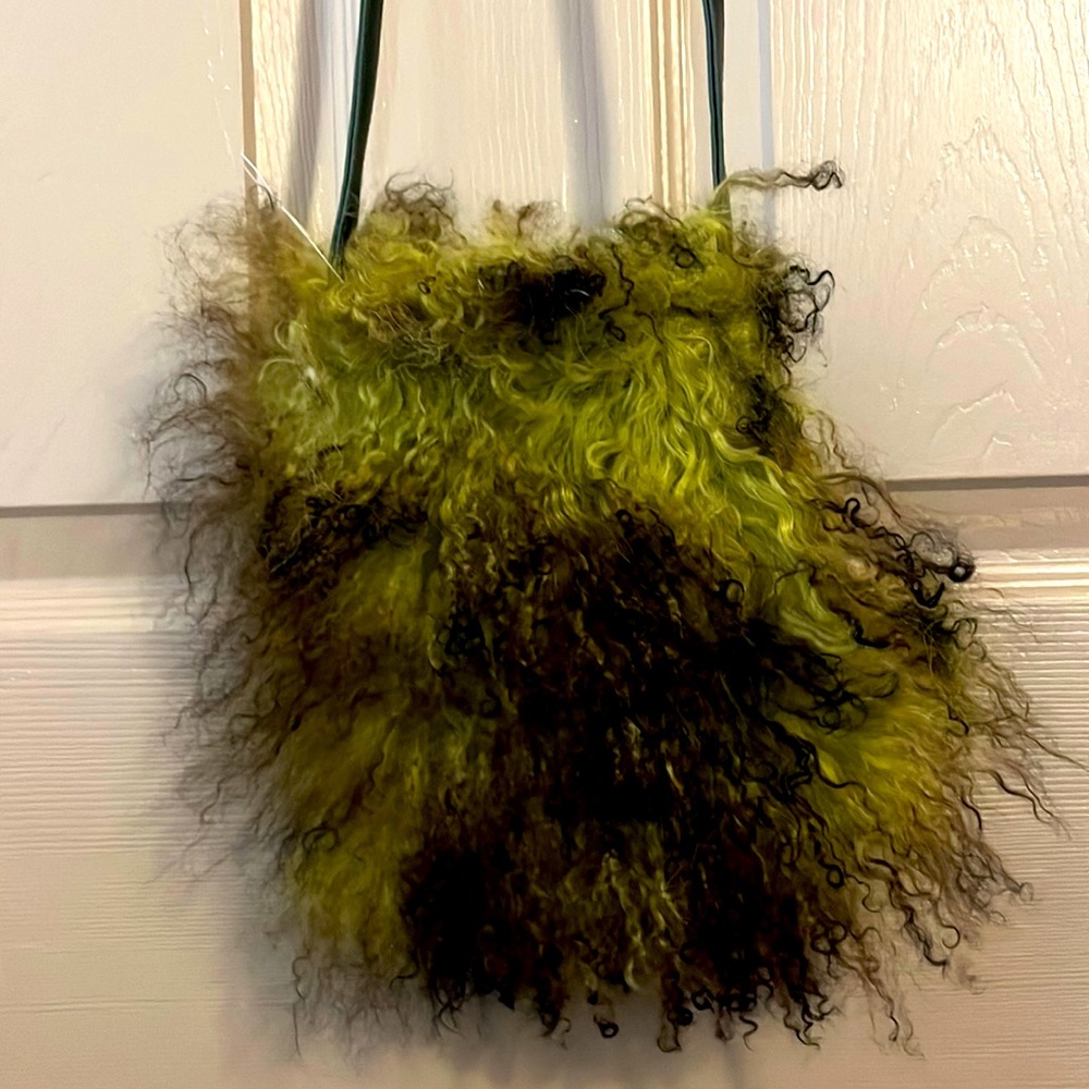 Green Sheep wool purse
